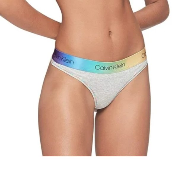 Calvin Klein Other - NWT Calvin Klein Women’s Modern Cotton Stretch Thong Panties, gray/rainbow, XS